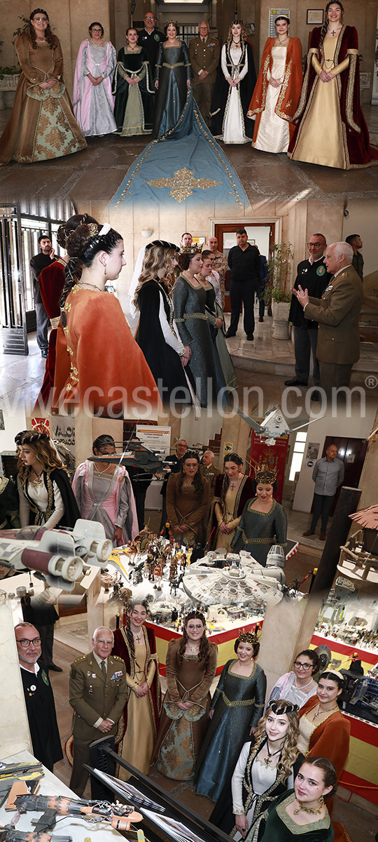 Visita de cortesía de Na Violant de Hungría y dels Cavallers de la Conquesta a la Subdelegación de Defensa en Castellón