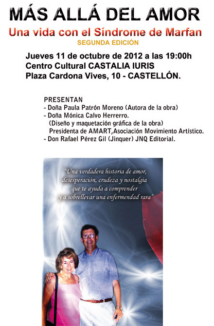presentación del libro Más allá del Amor, una vida con Síndrome de Marfan presentación del libro Más allá del Amor, una vida con Síndrome de Marfan