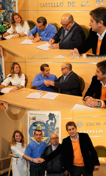 colaboración entre  la organización del III Maratón Internacional  Ciudad de Castellón  y el  Mercat de la Taronja