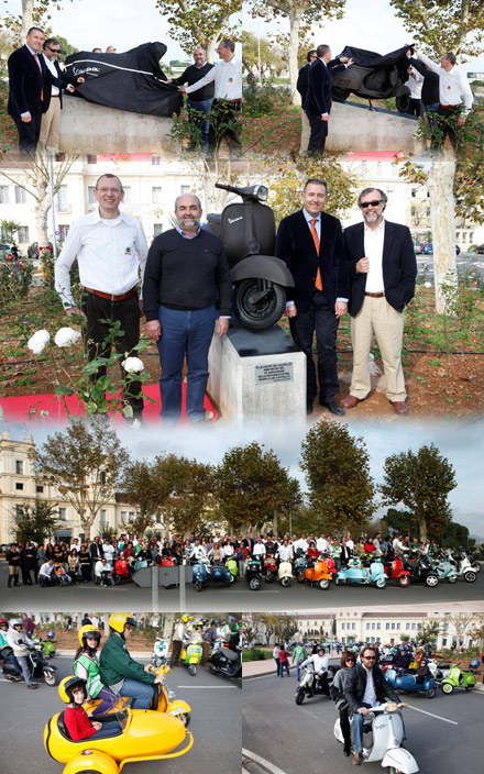 escultura de una vespa en la rotonda juntoal Tetuan XIV Castellón