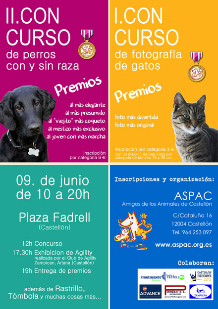 II Concurso Canino y I concurso de fotos Gatos ASPAC II Concurso Canino y I concurso de fotos Gatos ASPAC