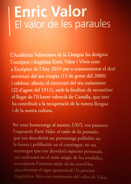 exposicion Enric Valor. El valor de las palabras