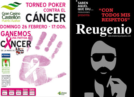 Torneo contra el cáncer y un poquito de humor para este fin de semana en el Gran Casino Castellón