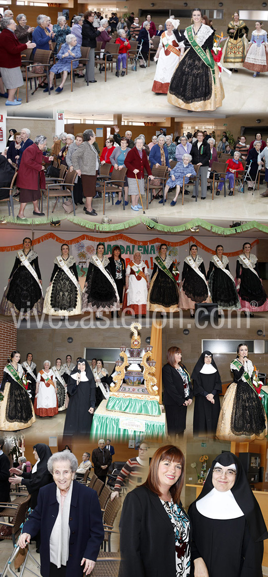 La reina de las fiestas y su corte de honor visitan el hogar de ancianos de Castellón La reina de las fiestas y su corte de honor visitan el hogar de ancianos de Castellón