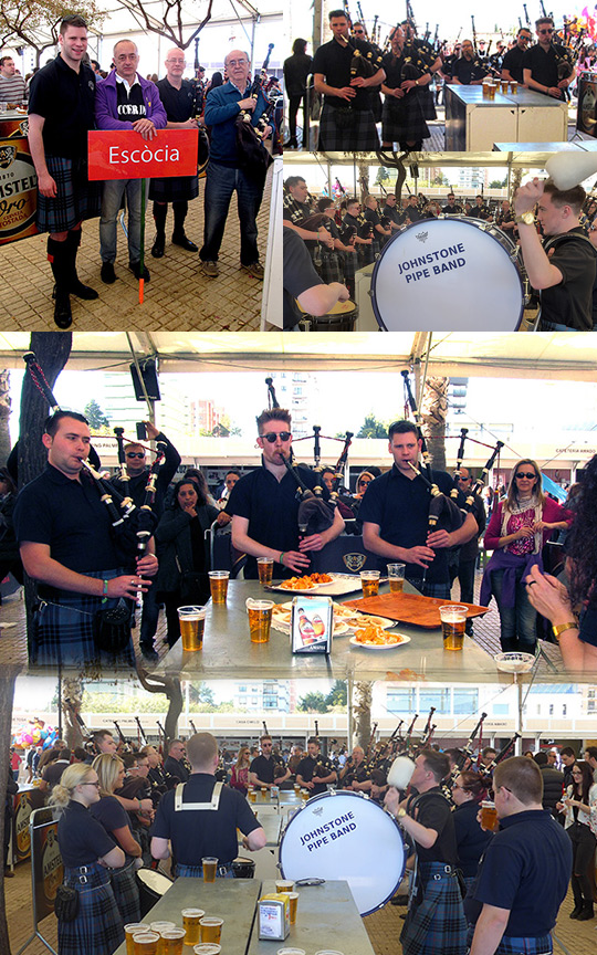 Gaiteros escoceses visitan el Mesón de la tapa y la cerveza Enrique Querol