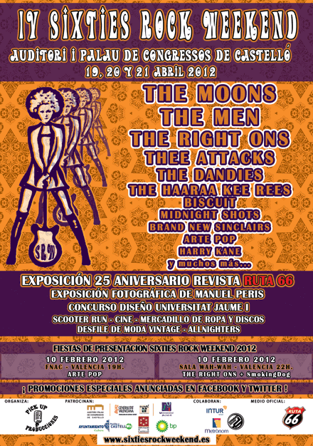 IV edición del Sixties Rock Weekend del 19 al 21 de abril en el Auditori de Castellón IV edición del Sixties Rock Weekend del 19 al 21 de abril en el Auditori de Castellón