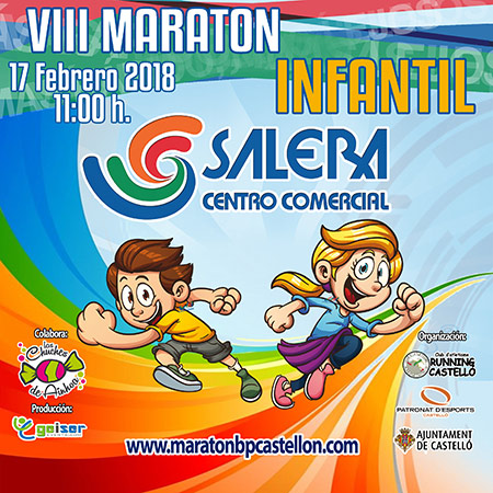 VIII Marató Infantil Salera el sábado 17 de febrero en el Parque Ribalta de Castellón