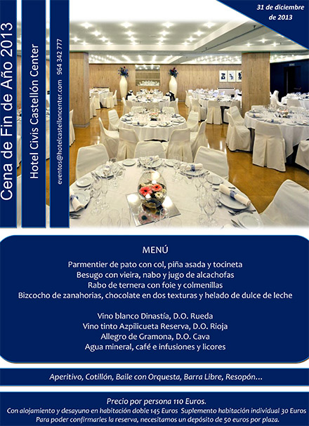 Cena de Fin de Año 2013 en Hotel Civis Castellón Center Cena de Fin de Año 2013 en Hotel Civis Castellón Center