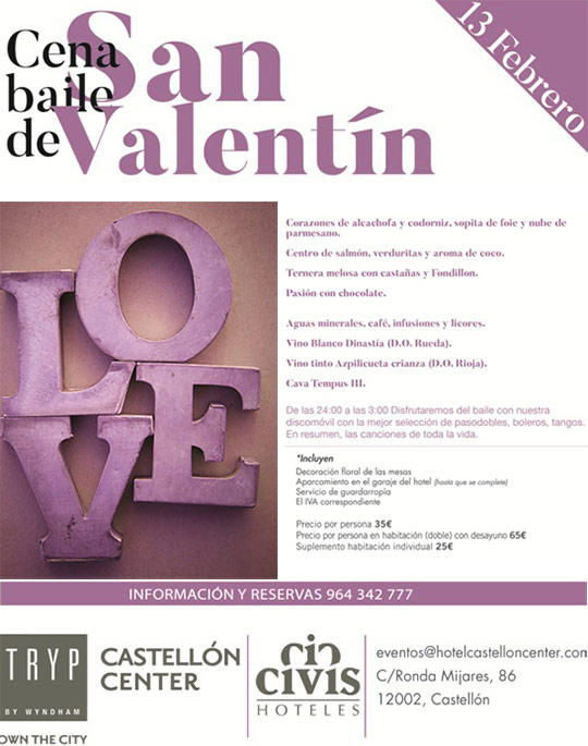 San Valentín en el Hotel Castellón Center San Valentín en el Hotel Castellón Center