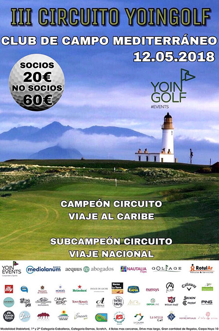 III Circuito Yoingolf, sábado 12 mayo en el Club de Campo del Mediterráneo