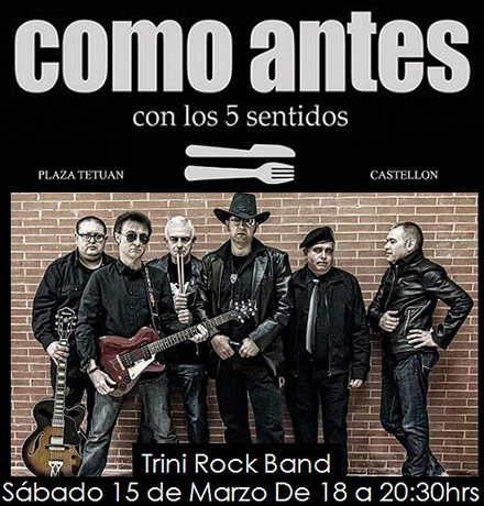 Concierto Trini Rock Band en Como Antes 15 de Marzo