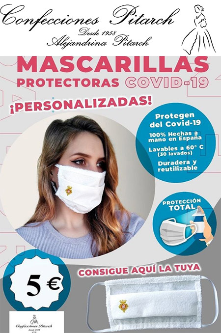 Confecciones Pitarch realiza mascarillas personalizadas con el escudo de Castellón Confecciones Pitarch realiza mascarillas personalizadas con el escudo de Castellón