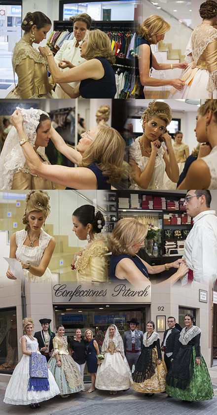 Alejandrina Pitarch con los preparativos del desfile de la I Mostra d´Indumentària de Castelló