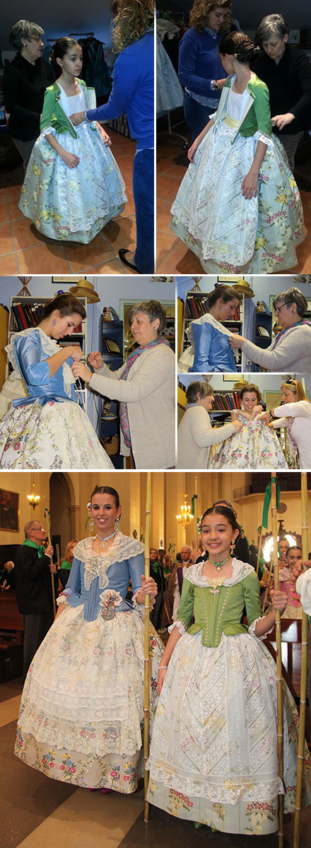 Conxa Oliver ha vestido de labradoras a las reinas Lara Sos y Beatriz Iturralde Conxa Oliver ha vestido de labradoras a las reinas Lara Sos y Beatriz Iturralde