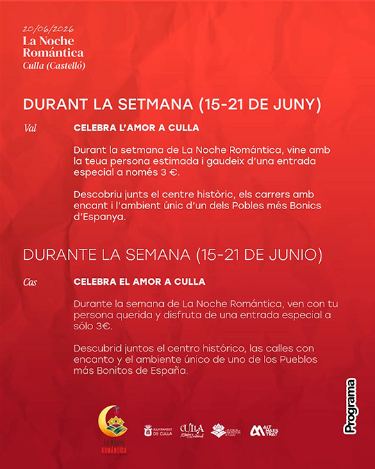 Culla convierte su casco histórico en el escenario perfecto para La Noche Romántica Culla convierte su casco histórico en el escenario perfecto para La Noche Romántica