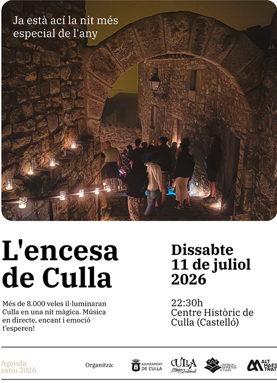 “L’Encesa de Culla” volverá a iluminar el corazón medieval del municipio con una noche mágica a la luz de las velas “L’Encesa de Culla” volverá a iluminar el corazón medieval del municipio con una noche mágica a la luz de las velas