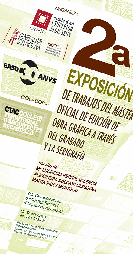 Exposición de trabajos del máster oficial de edición de obra gráfica en Castellón