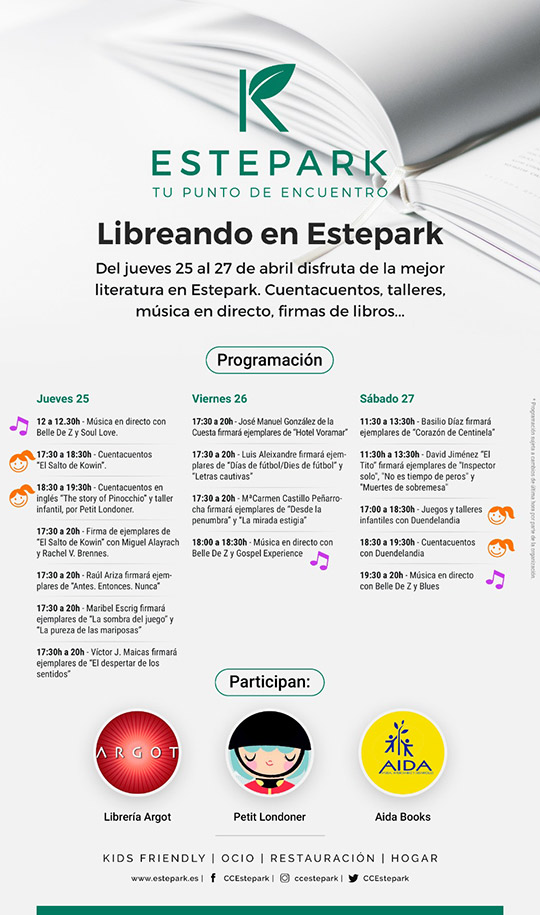 Libreando en Estepark: Cuentacuentos, talleres, conciertos infantiles y firma de libros