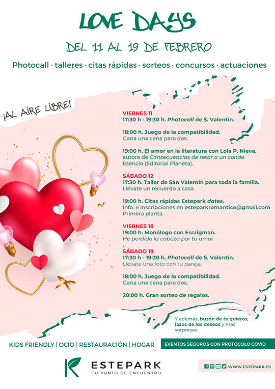 Love Days en Estepark, del 11 al 19 de febrero 2022 Love Days en Estepark, del 11 al 19 de febrero 2022