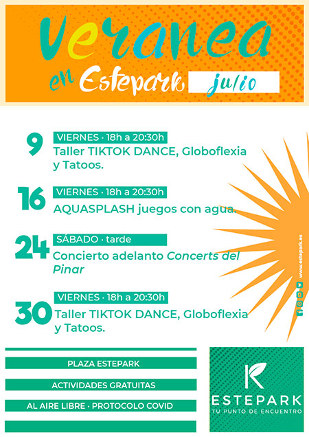 Veranea en Estepark: actividades de verano en julio