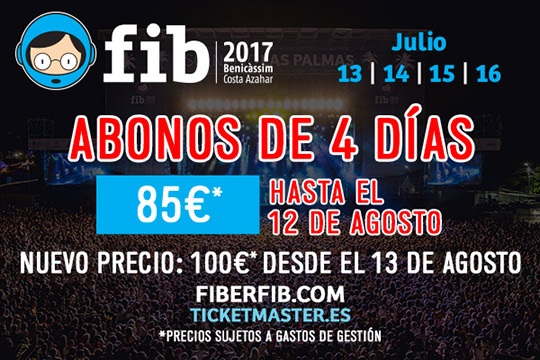 Abonos para el FIB 2017 a precio especial