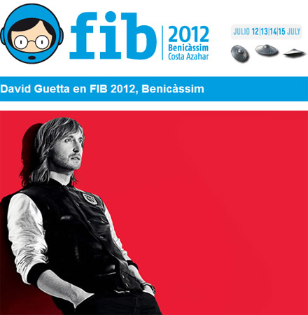 David Guetta en FIB 2012, Benicàssim 