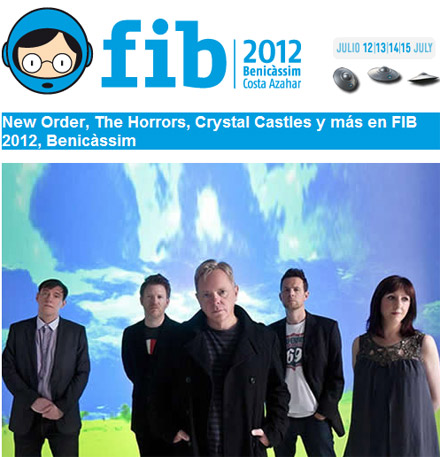 New Order, The Horrors, Crystal Castles y más en el FIB Benicassim New Order, The Horrors, Crystal Castles y más en el FIB Benicassim