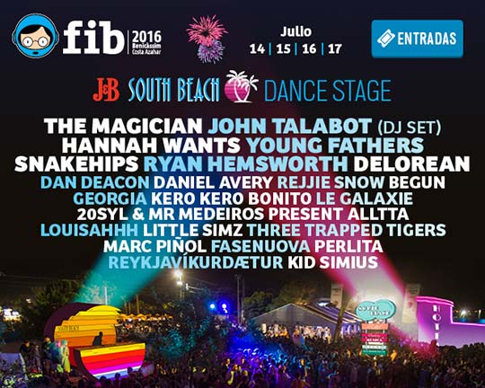 Cartel del nuevo escenario del FIB, J&B South Beach Dance Stage