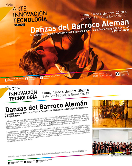 Concierto dedicado a la música de danza del Barroco alemán