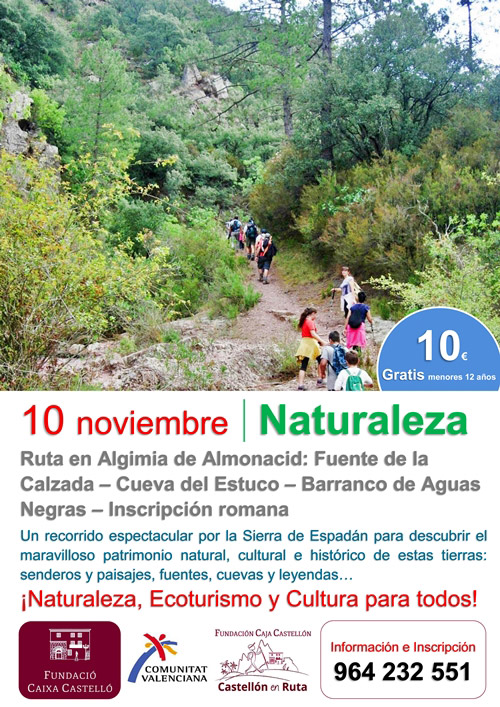 Castellón en ruta: “Ruta por Algimia de Almonacid: Fuente de la Calzada – Cueva del Estuco – Barranco de Aguas Negras – Inscripción romana”