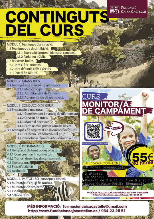 Curso semipresencial de monitor/a de campamento