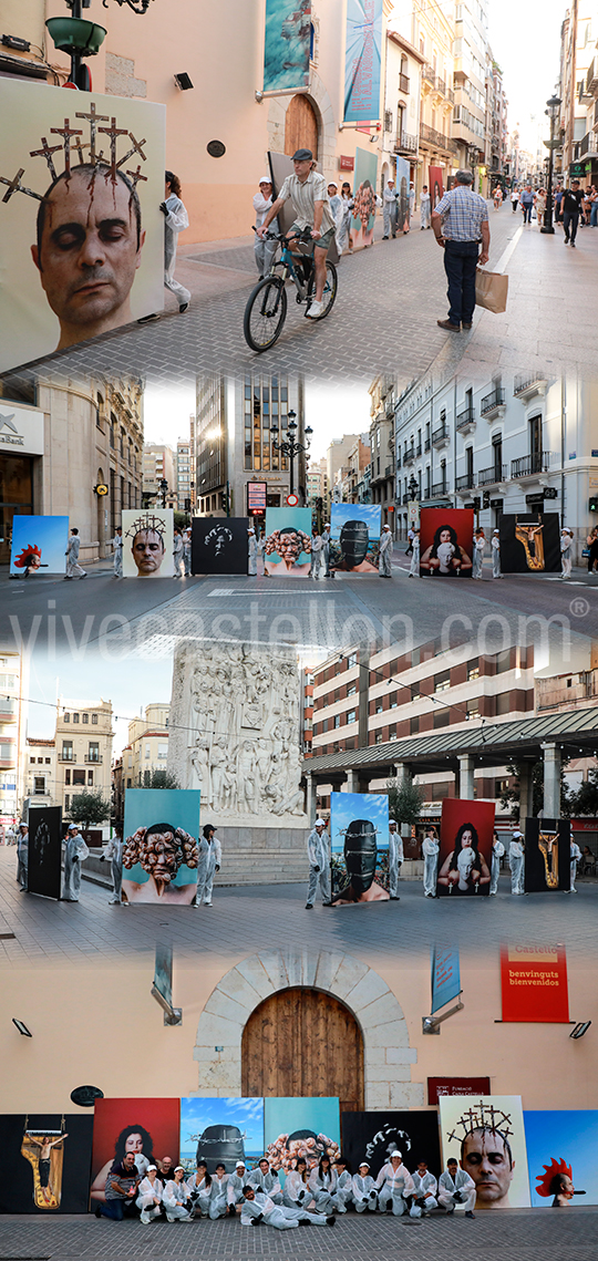 Fundació Caixa Castelló inicia sus VIII Jornadas Performance con una acción sorpresa por el centro de Castelló en homenaje al artista de Vinaròs Carles Santos