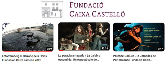 Canal de Youtube de la FUNDACIÓ CAIXA CASTELLÓ