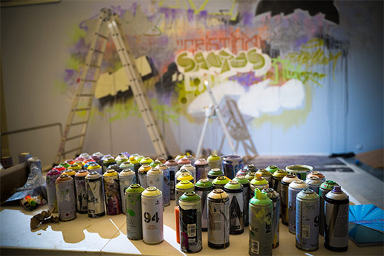 Transformació: Taller de Grafiti con A.K.Llar en la Sala Sant Miquel de Castelló