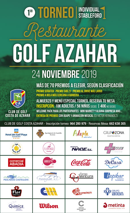 I Torneo Individual Stableford del Restaurante Golf Azahar I Torneo Individual Stableford del Restaurante Golf Azahar