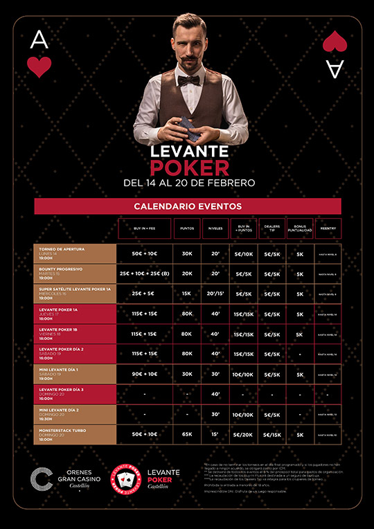 Orenes Gran Casino Castellón enamora en San Valentín con el primer Levante Poker Challenge 2022