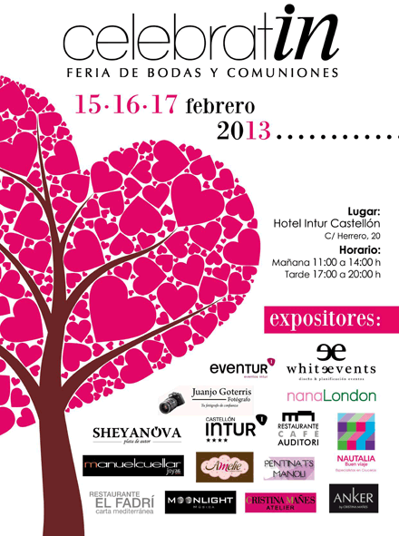 CebratIN, feria de bodas y comuniones tendrá lugar los días 15, 16 y 17 de febrero