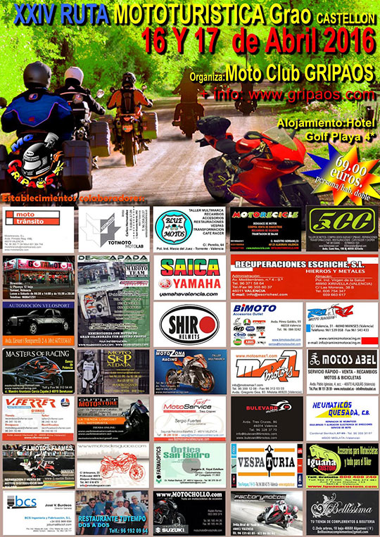 XXIV Ruta MotoTurística del MOTOCLUB GRIPAOS XXIV Ruta MotoTurística del MOTOCLUB GRIPAOS