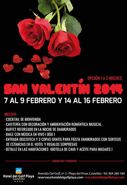 Noches de San Valentín en el Hotel del Golf Playa Noches de San Valentín en el Hotel del Golf Playa