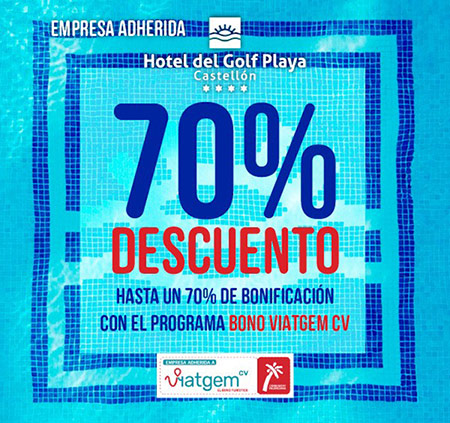 Desde el Hotel del Golf Playa queremos presentarle los distintos packs que hemos confeccionado para los residentes en la Comunidad Valenciana, beneficiarios del programa Bono Viatgem CV. Desde el Hotel del Golf Playa queremos presentarle los distintos packs que hemos confeccionado para los residentes en la Comunidad Valenciana, beneficiarios del programa Bono Viatgem CV.
