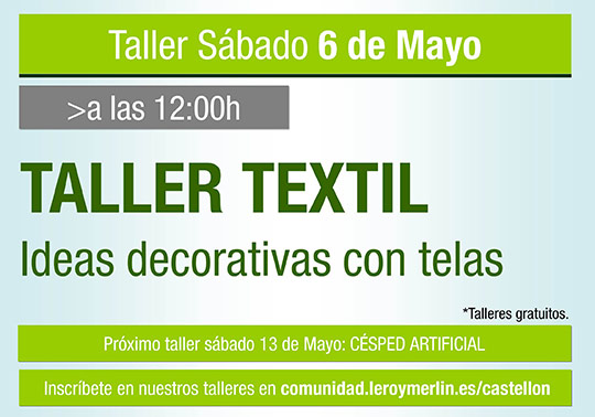 Taller textil, ideas decorativas con telas en Leroy Merlín Castellón