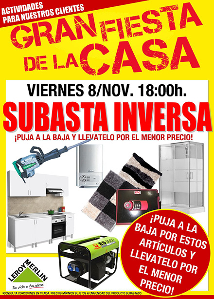 Subasta inversa para los clientes de Leroy Merlín Subasta inversa para los clientes de Leroy Merlín
