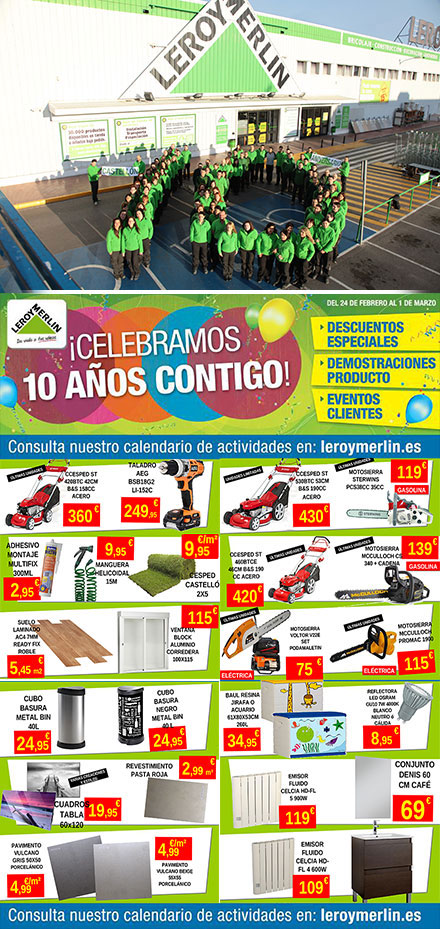Leroy Merlín Castellón celebra 10 años contigo Leroy Merlín Castellón celebra 10 años contigo