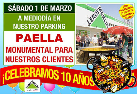 Paella monumental en Leroy Merlín Castellón para sus clientes Paella monumental en Leroy Merlín Castellón para sus clientes