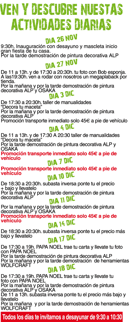 leroy merlin castellon actividades