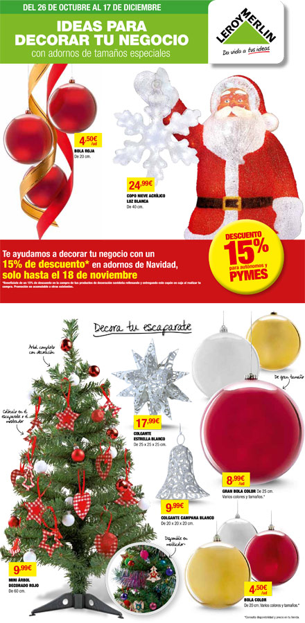 Decora tu negocio en Leroy Merlín con descuentos en adornos de navidad