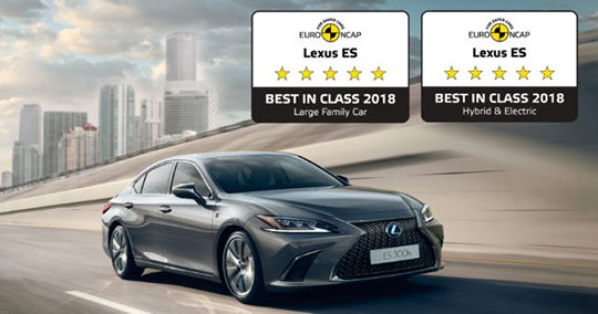 El nuevo Lexus ES 300h Híbrido nombrado vehículo más seguro de Europa en dos categoría