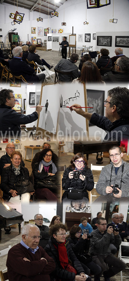 Lorenzo Ramírez pinta en directo dibujos con motivos magdaleneros Lorenzo Ramírez pinta en directo dibujos con motivos magdaleneros