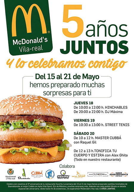 McDonald´s cumple 5 años en Vila-real 