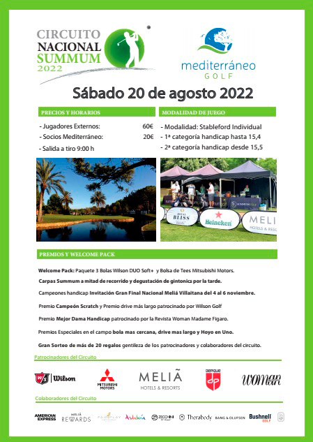 Abierta Inscripción Circuito Nacional Summum 2022, sábado 20 de agosto.